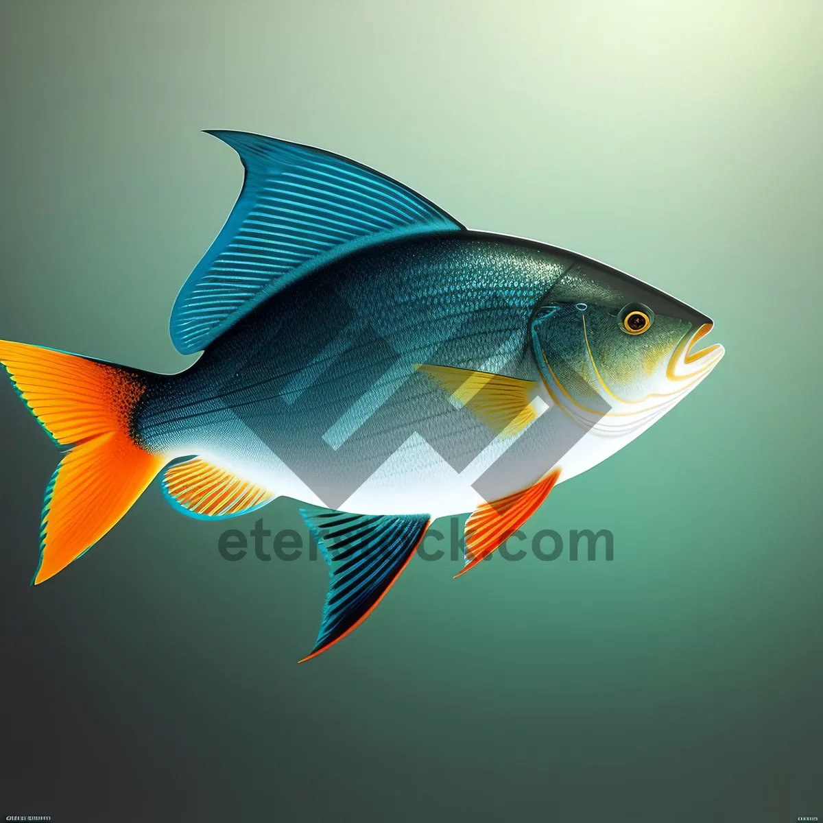 Picture of Colorful Goldfish Swimming in Aquarium