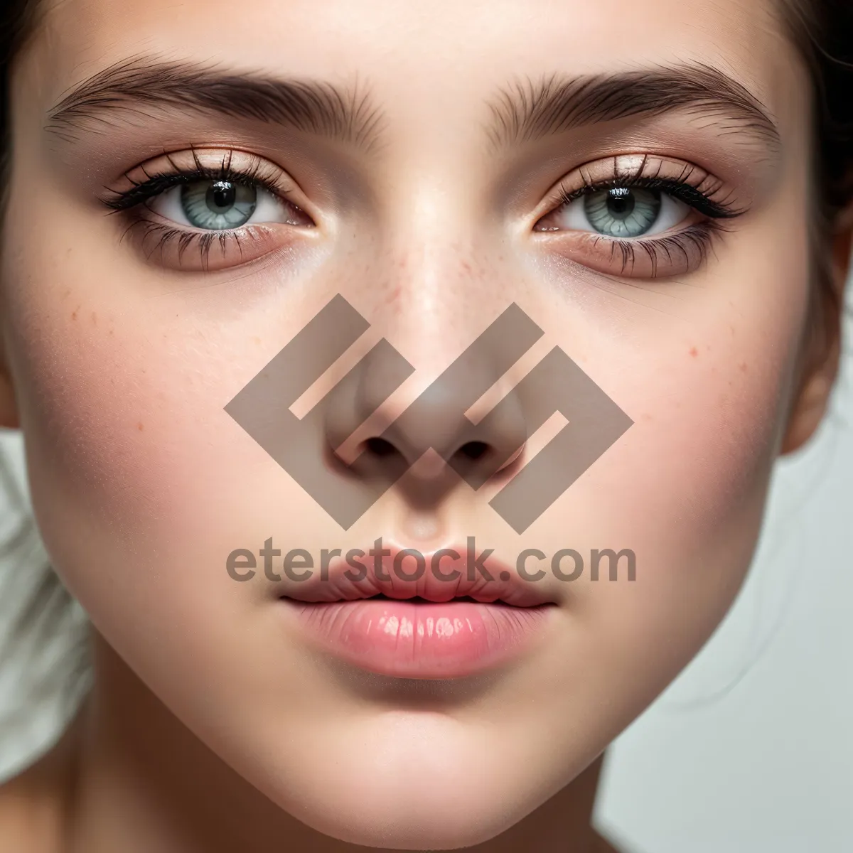 Picture of Flawless Beauty: Captivating Closeup of Attractive Model with Clean Facial Skincare