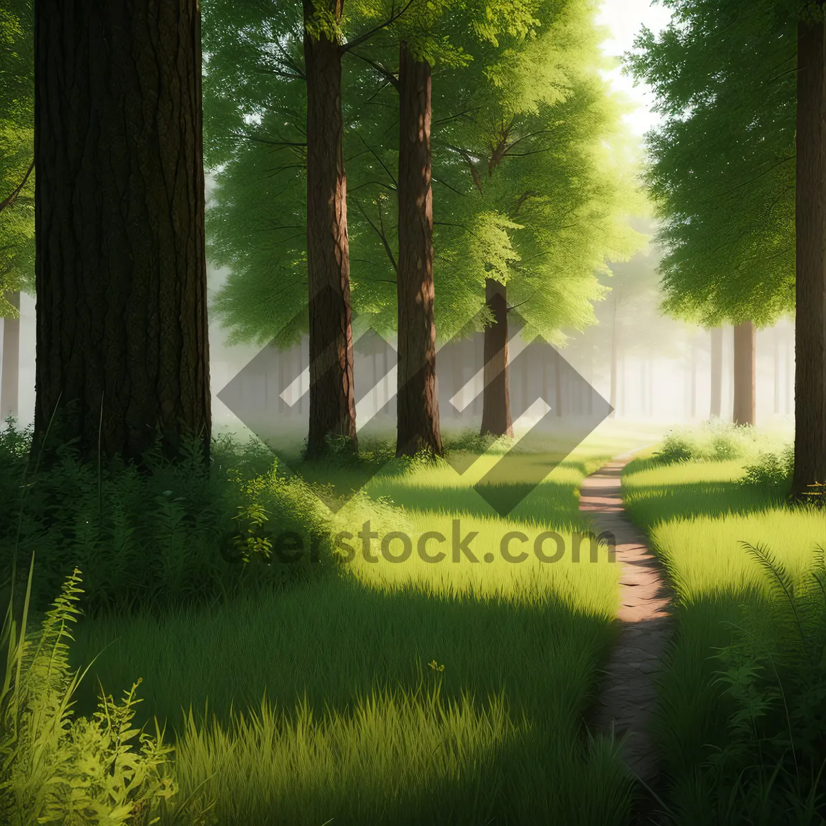 Picture of Sunlit Serenity in Woodland Paradise
