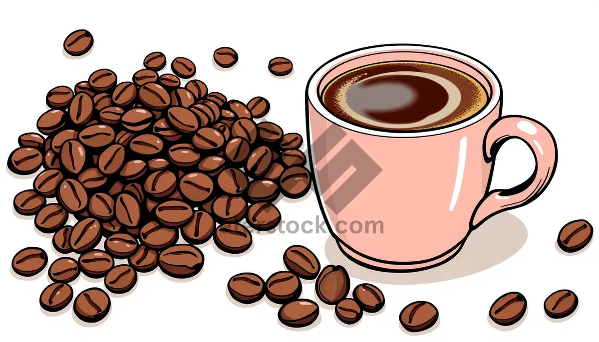 Picture of Dark Roast Coffee Beans Close-Up Breakfast Energy Drink