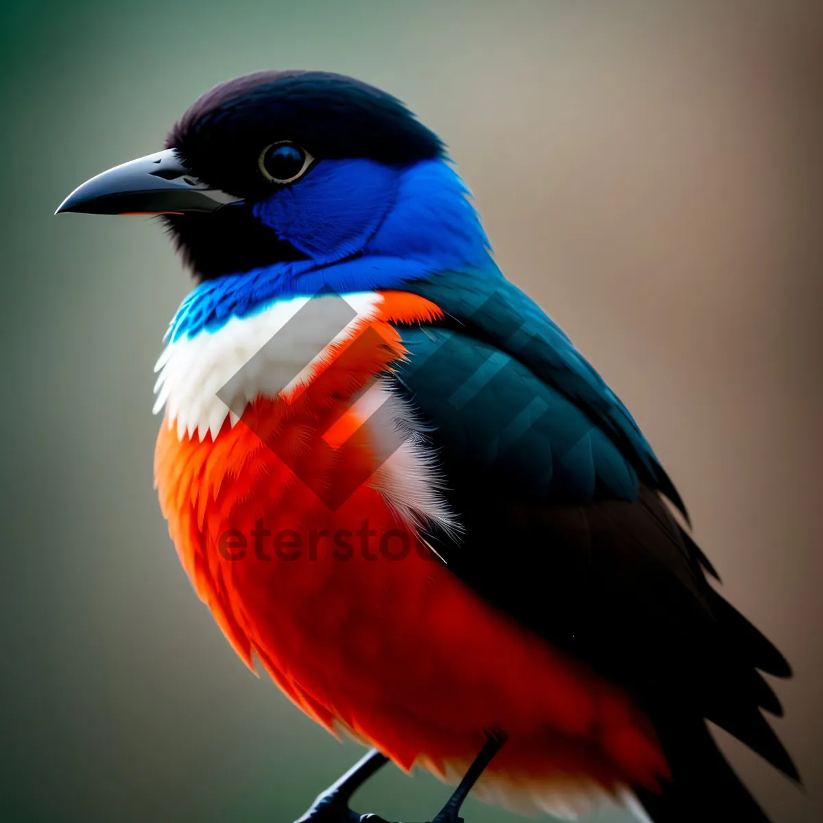 Picture of Tropical Bird Perched on Vibrant Branch with Yellow Feathers