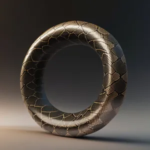 Golden 3D Bangle Symbol Ring
