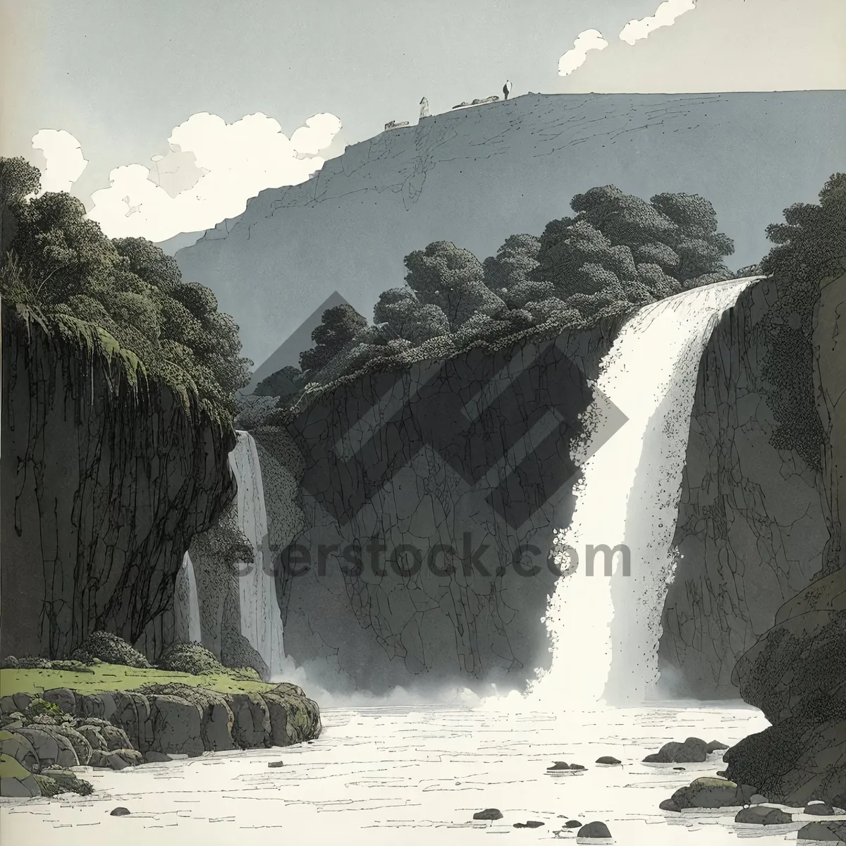 Picture of Coastal Barrier: Majestic Ocean Dam and Beach Landscape