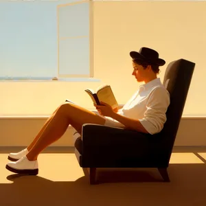 Attractive businesswoman smiling while working on laptop at home.