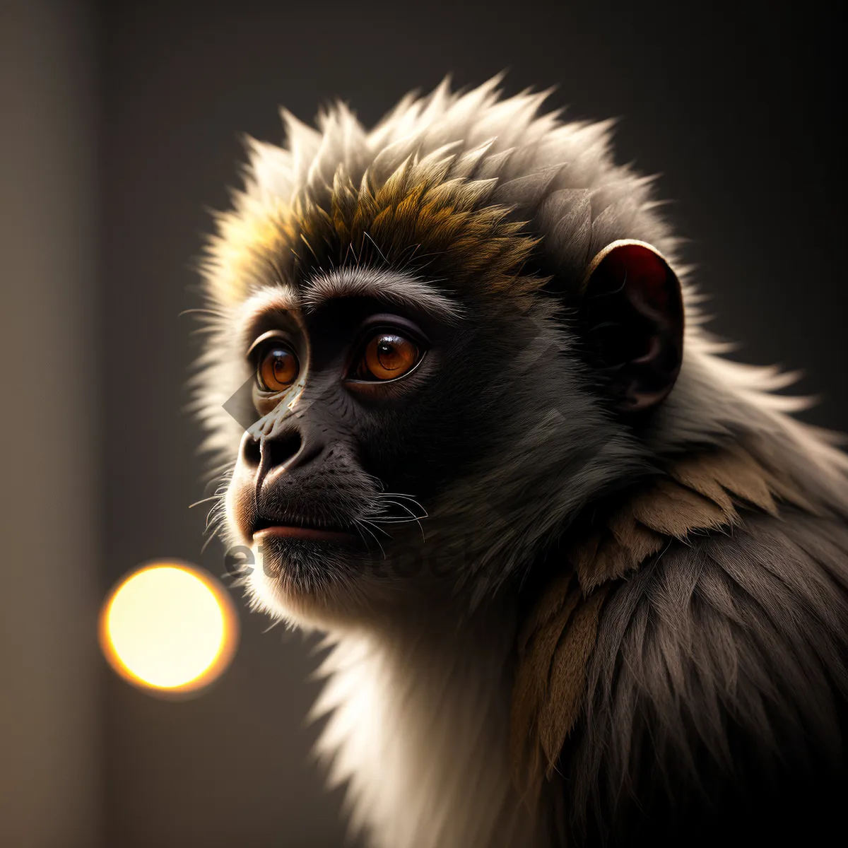 Picture of Cute Primate with Intense Black Eyes