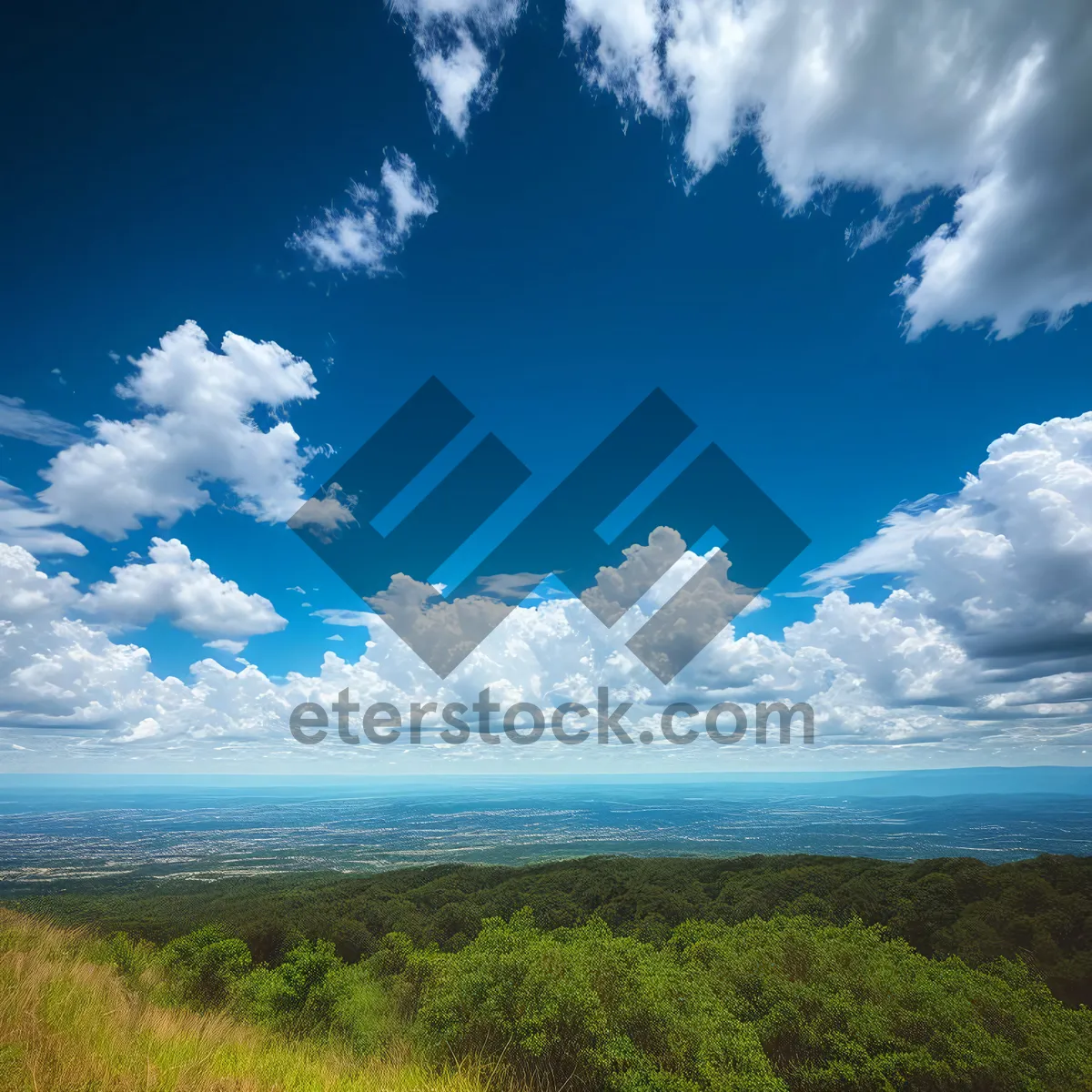 Picture of Serene Summer Sky Over Majestic Mountains