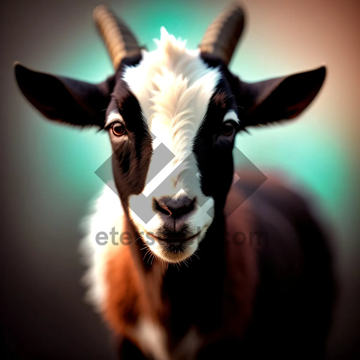 Picture of Rural Brown Cow Grazing on Pasture