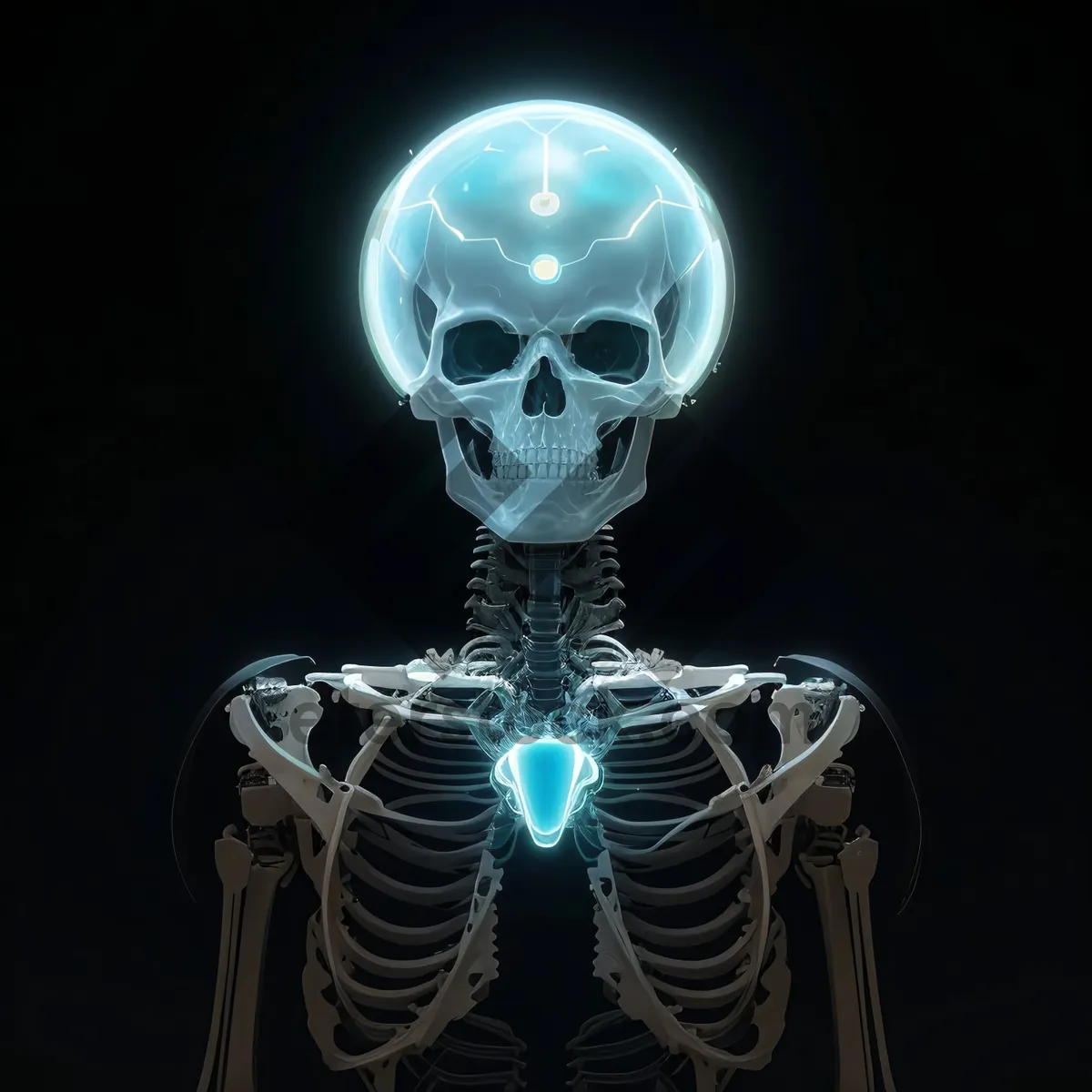 Picture of Anatomical 3D Skeleton X-Ray Transparent Image.