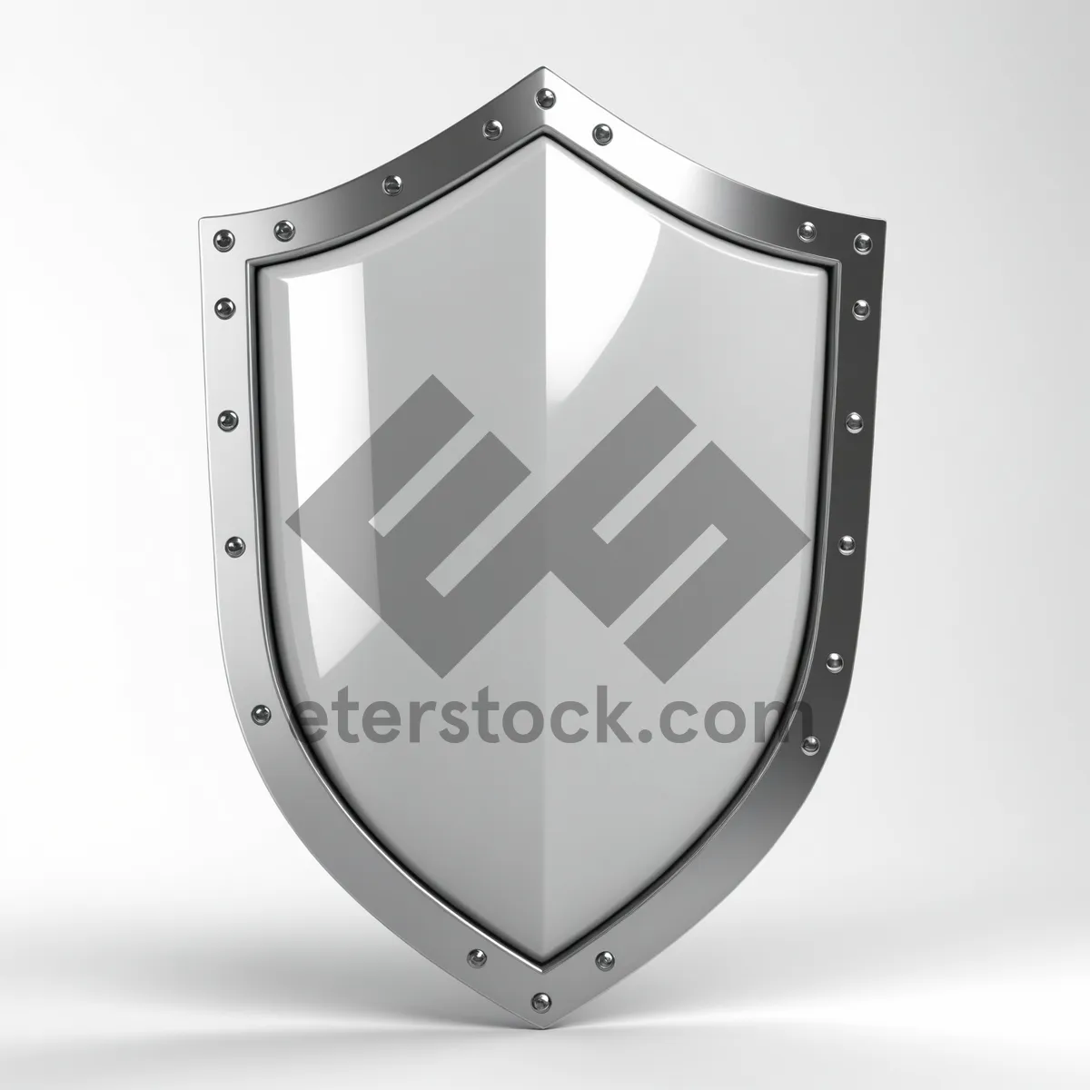 Picture of Modern black glossy shield emblem icon sign icon.