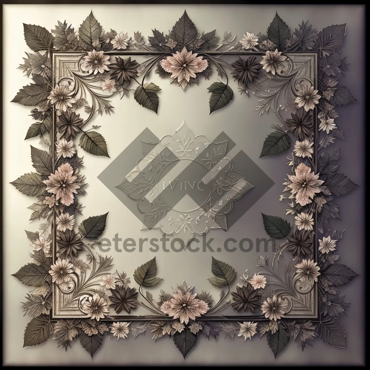 Picture of Retro Floral Antique Damask Design