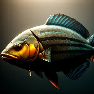 Vibrant Orange Goldfish Swimming in Aquarium