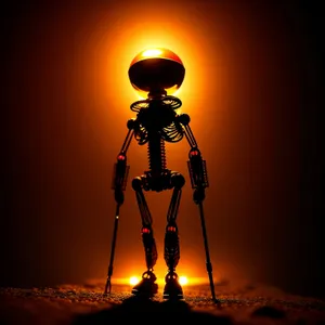 Medical Anatomy Skeleton Figure: 3D Silhouette Pose