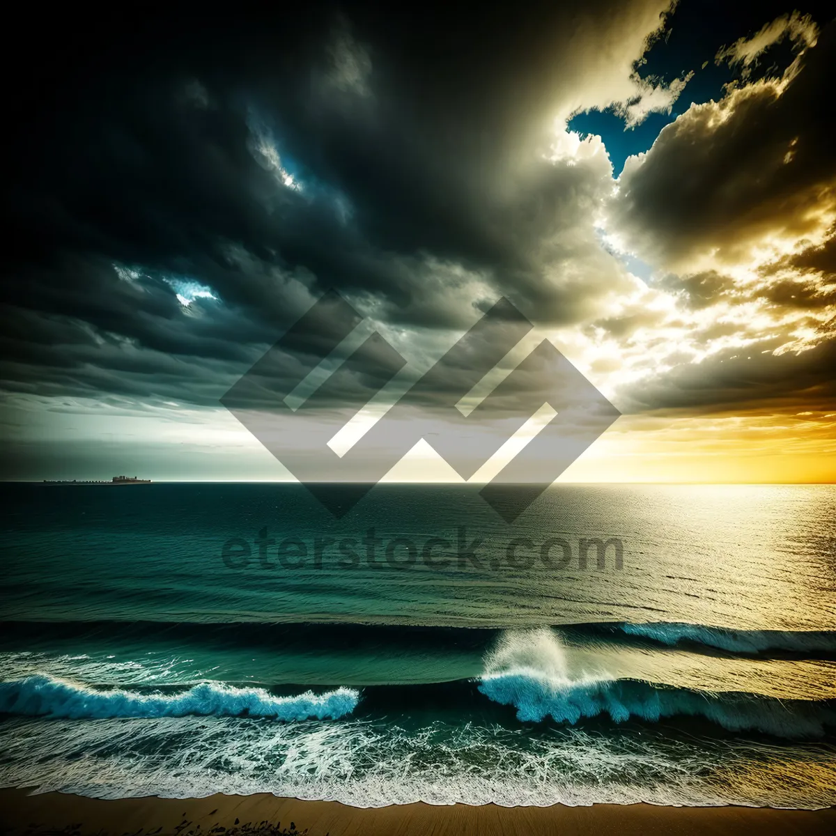 Picture of Serene Sunset over Beach and Ocean