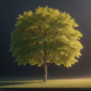 Autumn Acacia: Vibrant Sky and Yellow Foliage in Park