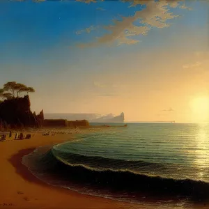 Serene Sunset over Tropical Beach