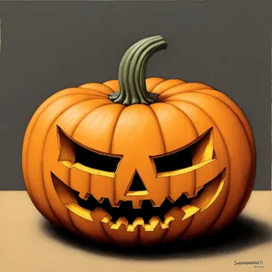 Spooky Pumpkin Lantern Illuminating Halloween Night