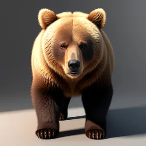 Cute Baby Brown Bear in Studio