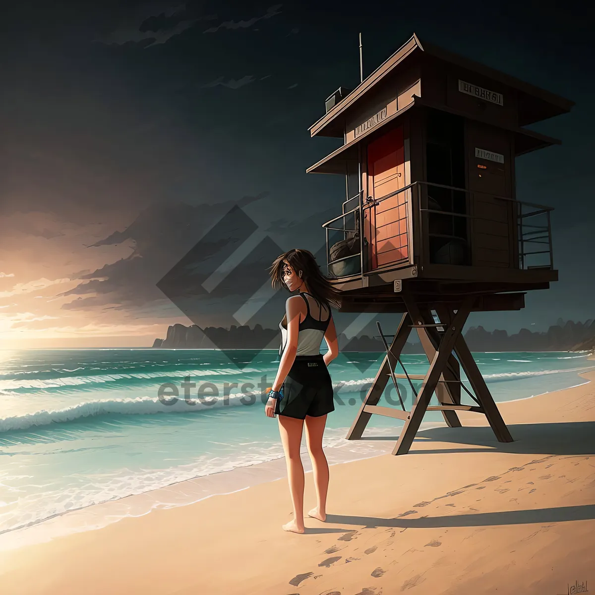 Picture of Seaside Bliss: Couple Walking on Tropical Beach