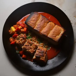 Delicious grilled steak with vegetables on plate meal.