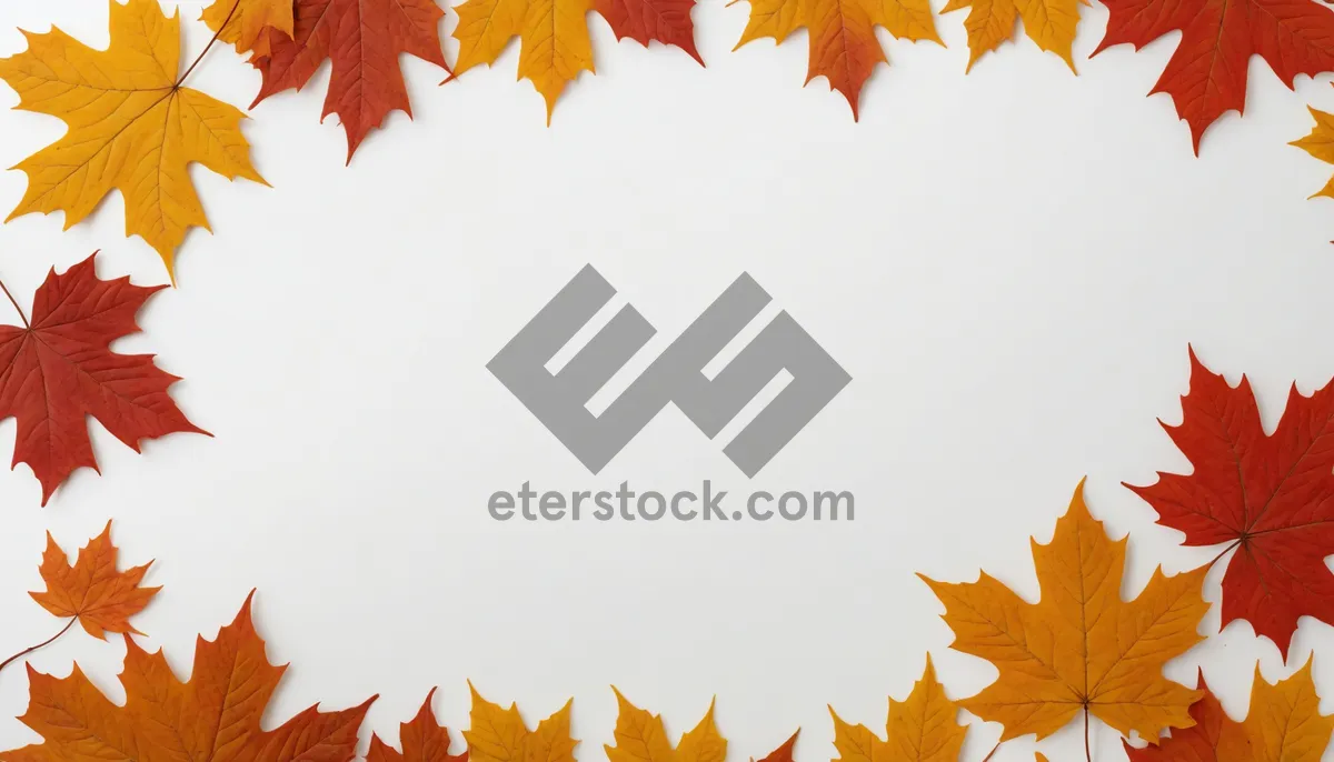 Picture of Seasonal Forest Leaves Border in Orange and Yellow