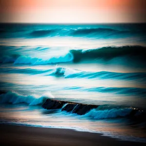Majestic Sunset Over Ocean's Serene Horizon