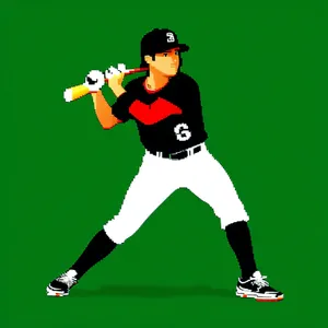 Male Athlete Playing Baseball in Silhouette