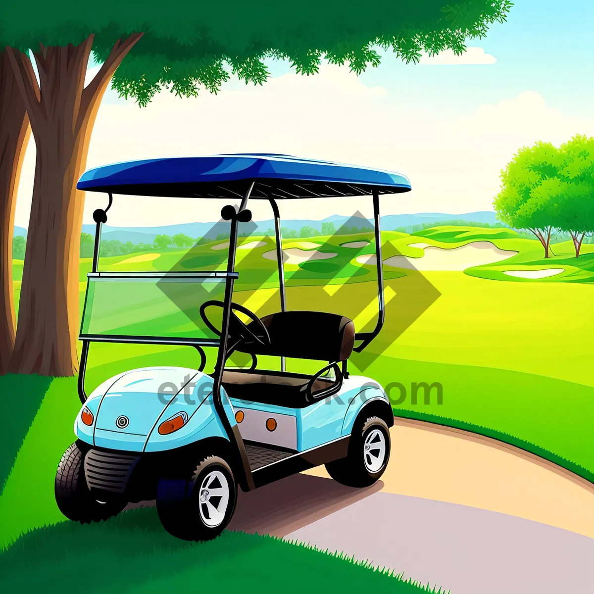 Picture of Golf Cart on the Green