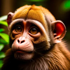 Playful Orangutan Amongst Lush Jungle Greenery
