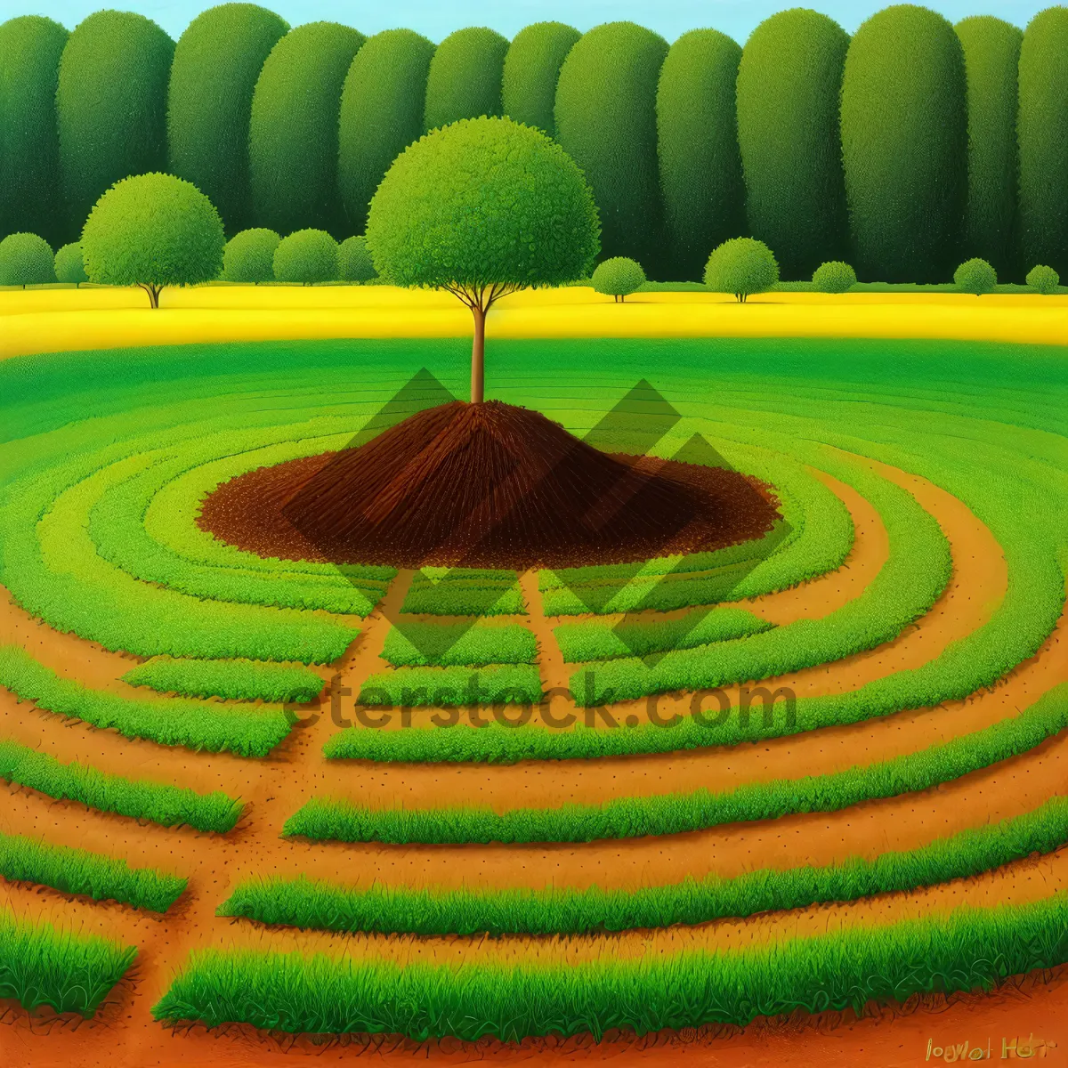 Picture of Circular Maze, Labyrinth within Circles