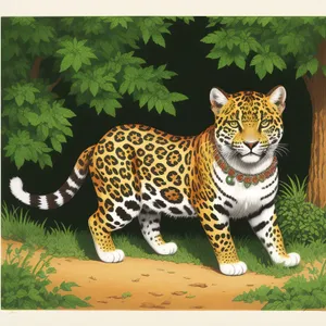 Wildcat Hunter: Powerful Leopard Staring in the Jungle