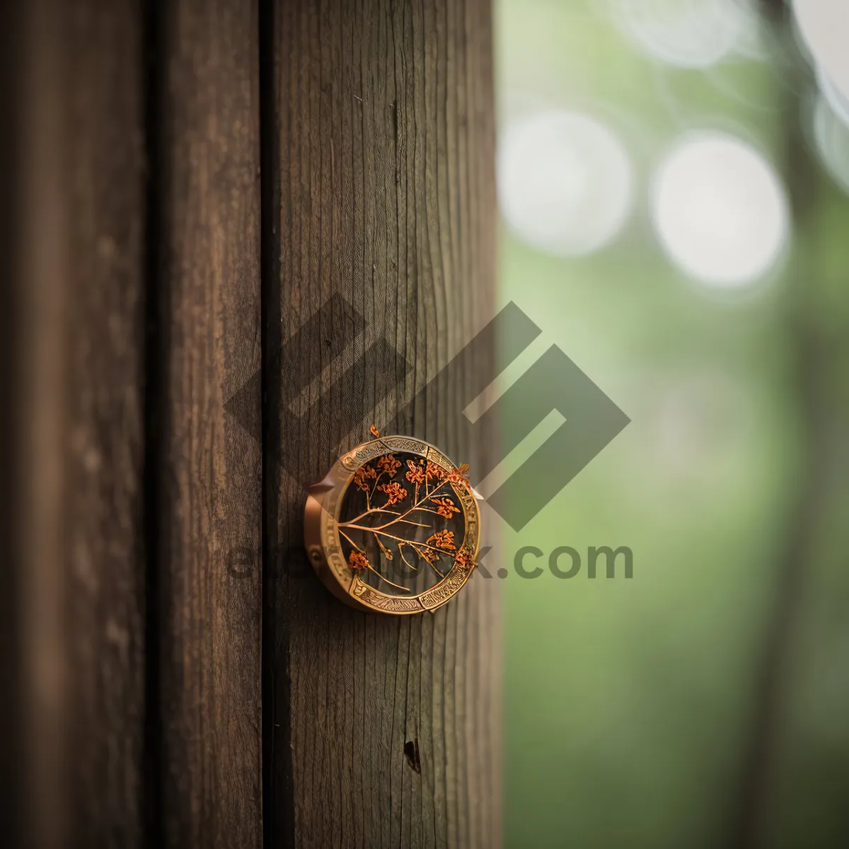 Picture of Vintage Wooden Door Fasteners on Textured Wall