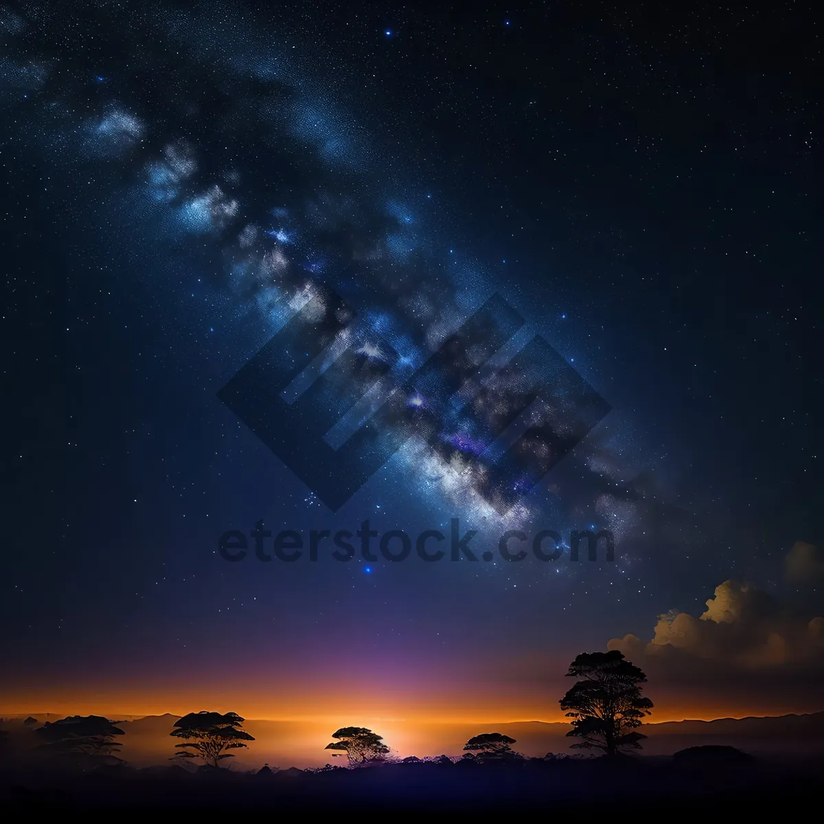 Picture of Galactic Sunset in Celestial Landscape