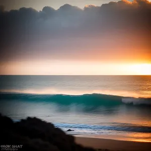 Golden Sunset over Coastal Waters