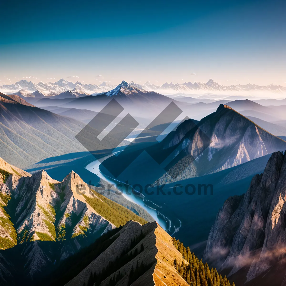 Picture of Majestic Mountain Escape: Snowy Peaks and Canvas Shelter