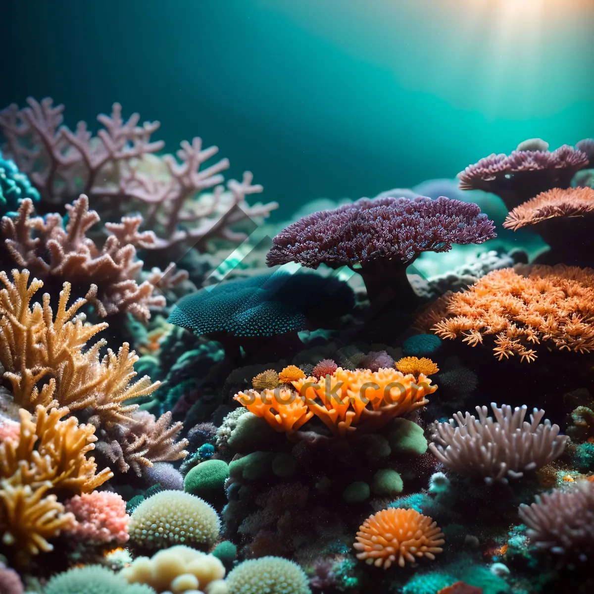 Picture of Vibrant Coral Reef Life Underwater