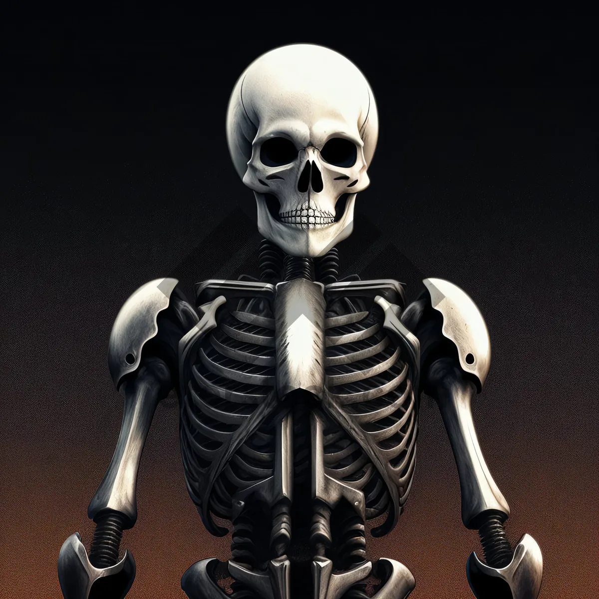 Picture of Eerie Skeleton Bust Sculpture - 3D Horror Art