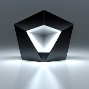 Shiny 3D Gem Icon in Glass Shape