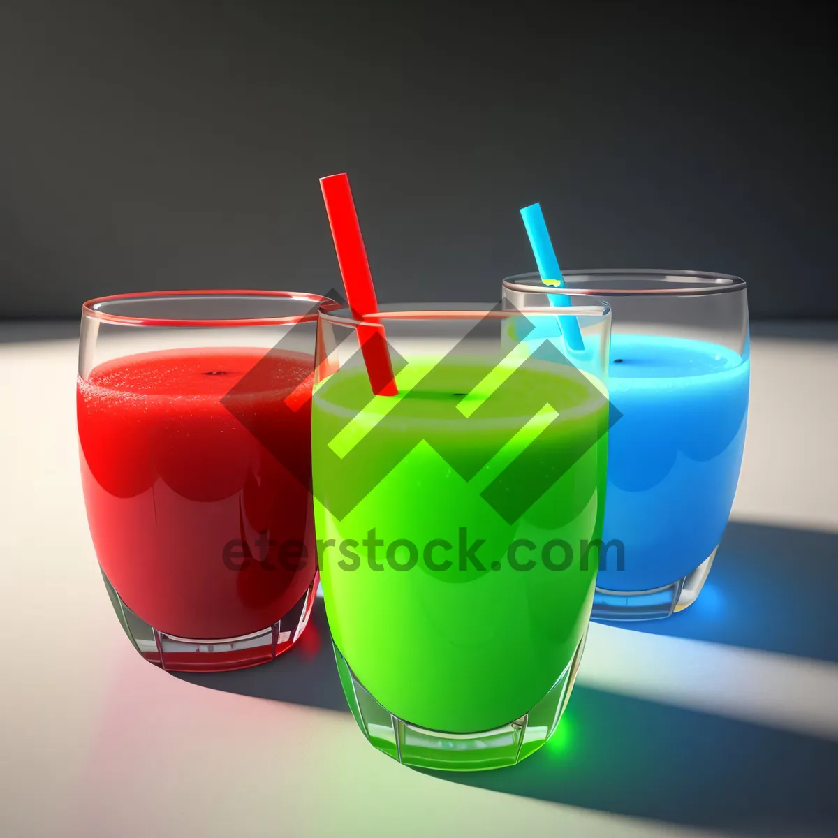 Picture of Refreshing Tea in Glass Cup with Fruit