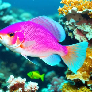 Colorful Tropical Fish in Underwater Coral Reef