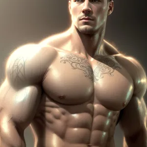 Seductive Male Bodybuilder Posing in Dark Studio