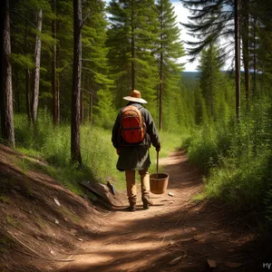 Serene Mountain Hiking Trail Amidst Lush Forest