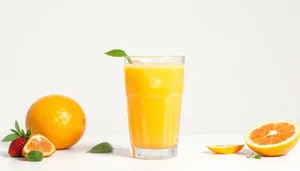 Fresh Orange Infused Iced Tea in Glass Cup