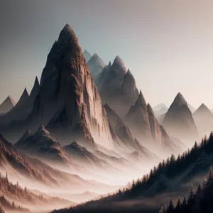 Majestic Alpine Peaks in Winter Wonderland