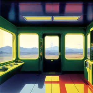 Modern Interior of Public Transit Train