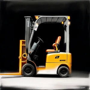 Industrial Forklift Truck Transporting Heavy Cargo