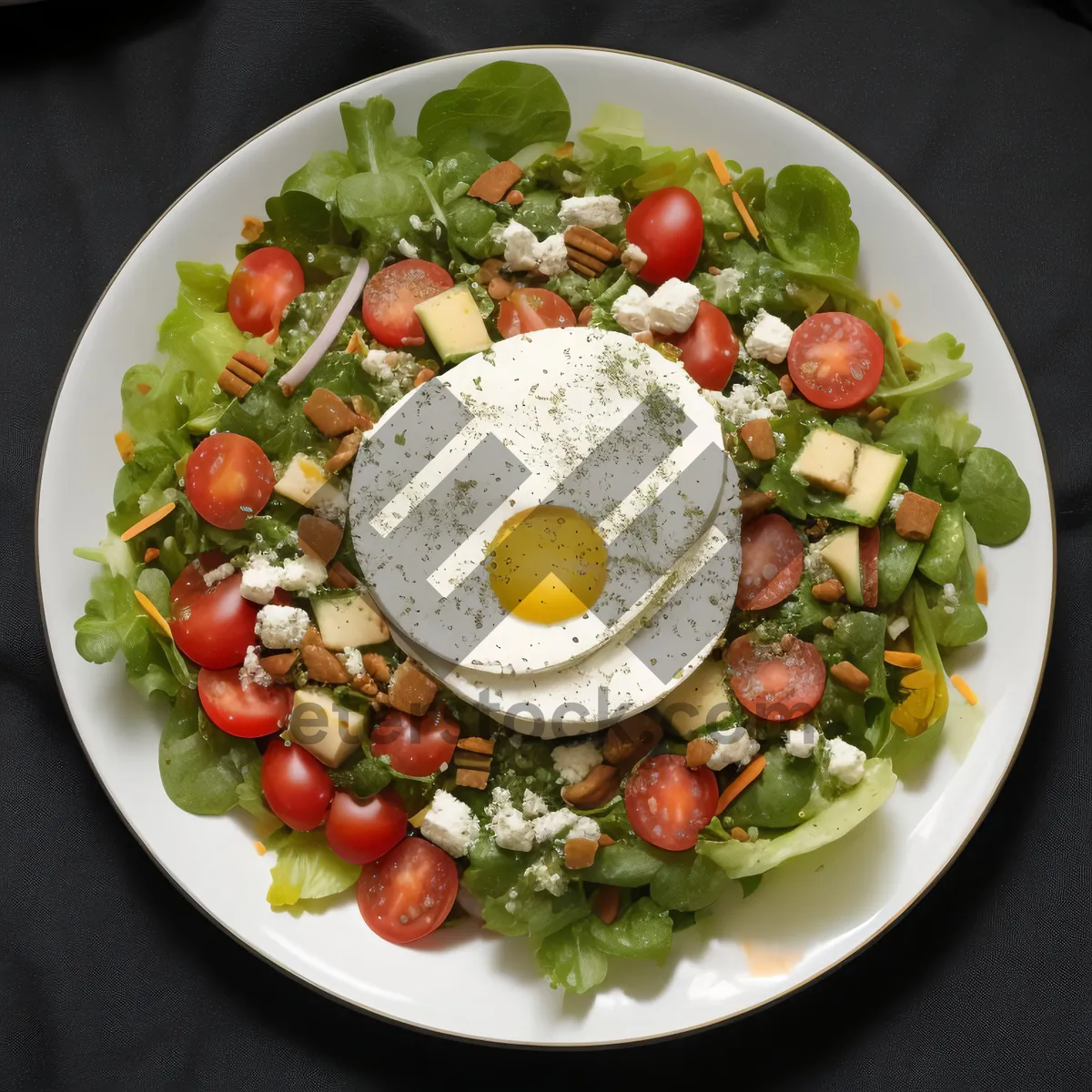 Picture of Gourmet Vegetable Plate with Fresh Cheese Spinach Salad