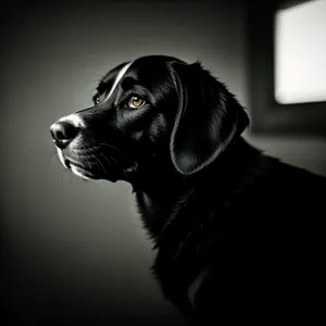 Adorable Black Retriever Puppy Portrait