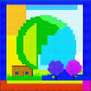 Pixel Mosaic Tile Design - Modern Digital Art