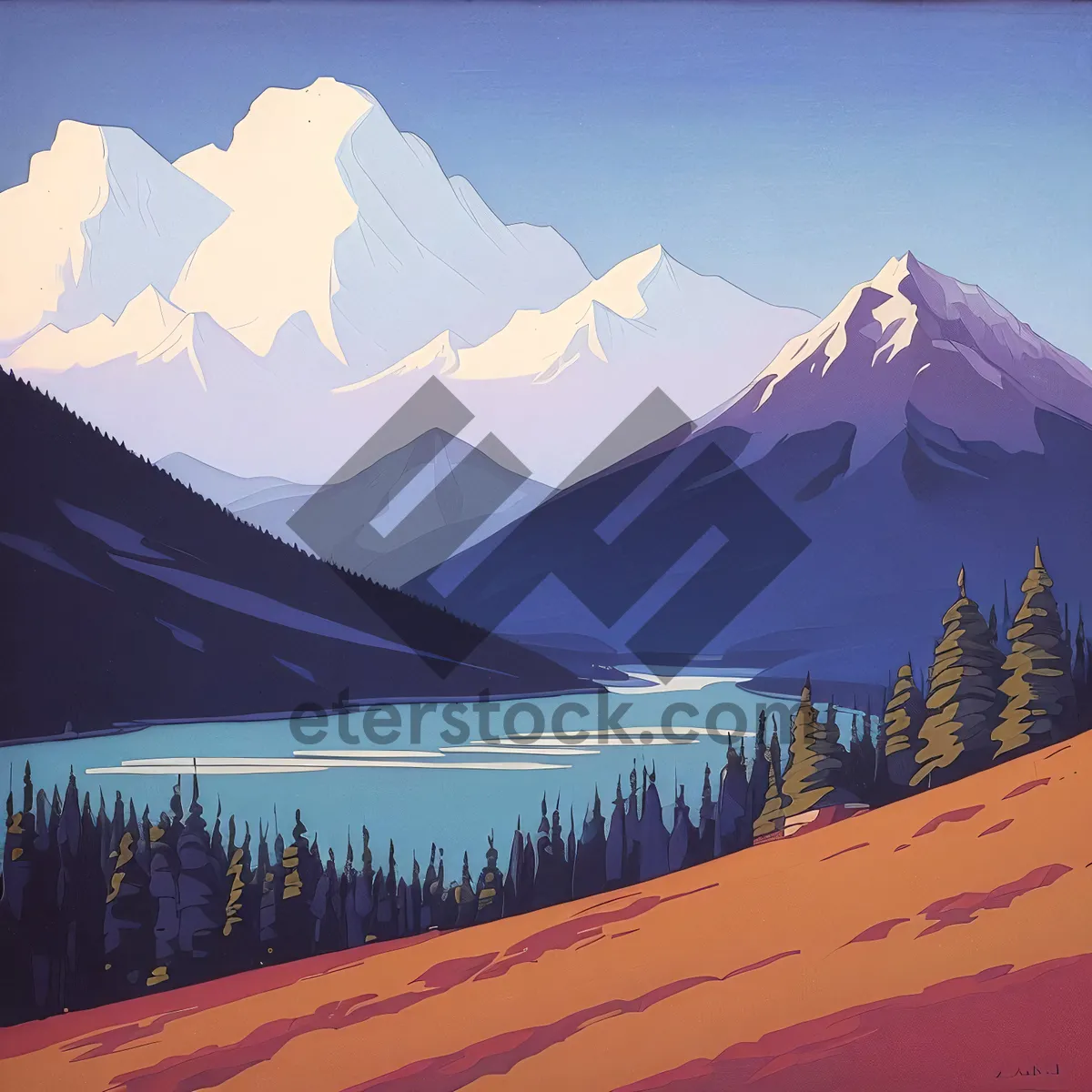 Picture of Majestic Winter Wonderland: A Snowy Mountain Landscape