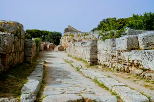 Ancient castle fortress wall in historic city.